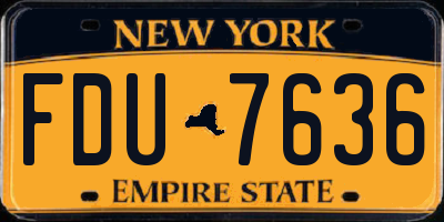 NY license plate FDU7636