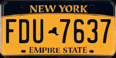 NY license plate FDU7637