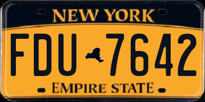 NY license plate FDU7642