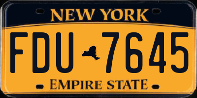NY license plate FDU7645