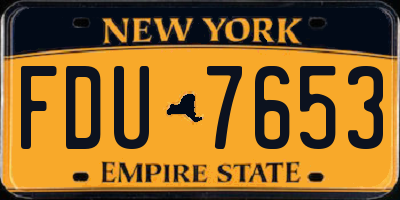 NY license plate FDU7653