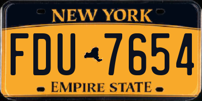NY license plate FDU7654