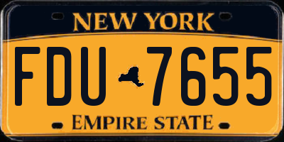 NY license plate FDU7655