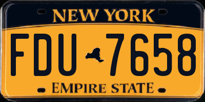 NY license plate FDU7658