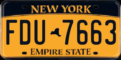 NY license plate FDU7663