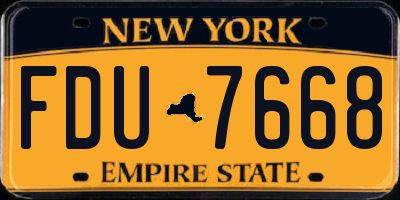 NY license plate FDU7668