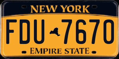 NY license plate FDU7670