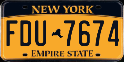 NY license plate FDU7674