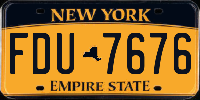 NY license plate FDU7676