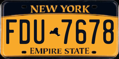 NY license plate FDU7678