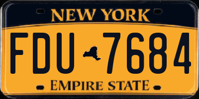 NY license plate FDU7684
