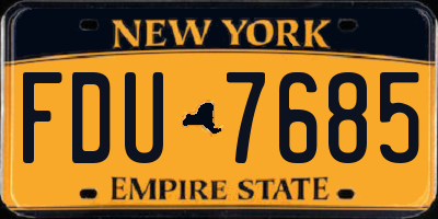 NY license plate FDU7685