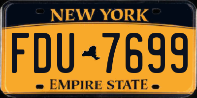 NY license plate FDU7699