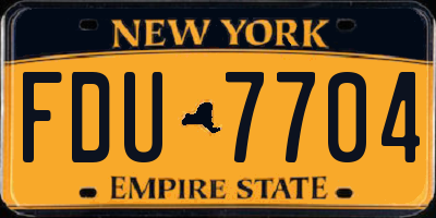 NY license plate FDU7704
