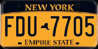 NY license plate FDU7705