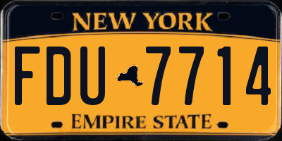 NY license plate FDU7714