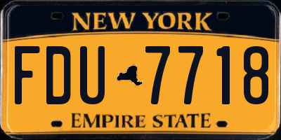 NY license plate FDU7718