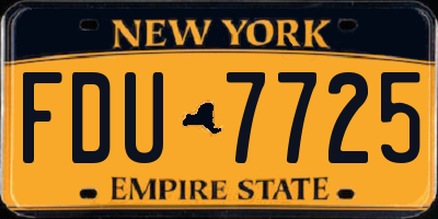 NY license plate FDU7725