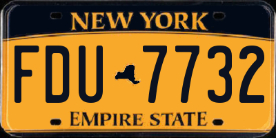 NY license plate FDU7732