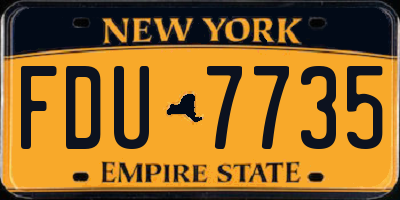 NY license plate FDU7735