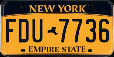 NY license plate FDU7736