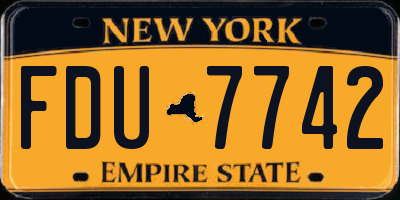 NY license plate FDU7742