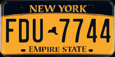 NY license plate FDU7744