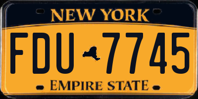 NY license plate FDU7745