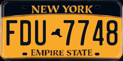NY license plate FDU7748
