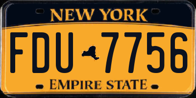 NY license plate FDU7756