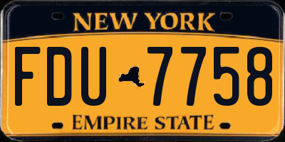 NY license plate FDU7758