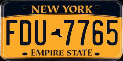 NY license plate FDU7765
