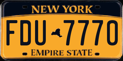NY license plate FDU7770
