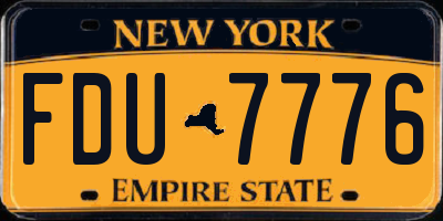 NY license plate FDU7776