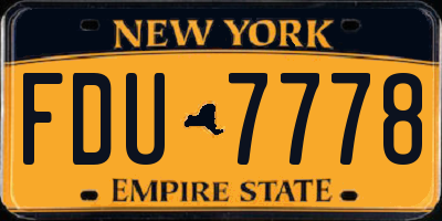 NY license plate FDU7778