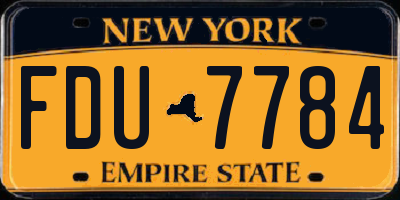 NY license plate FDU7784