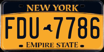 NY license plate FDU7786