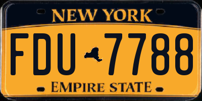 NY license plate FDU7788