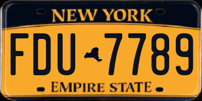 NY license plate FDU7789