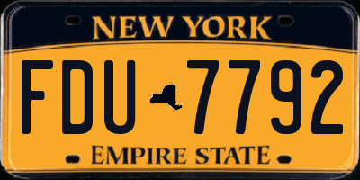 NY license plate FDU7792