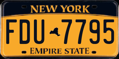 NY license plate FDU7795