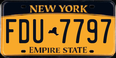NY license plate FDU7797