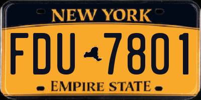NY license plate FDU7801