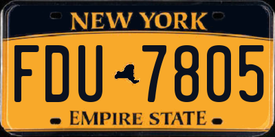 NY license plate FDU7805