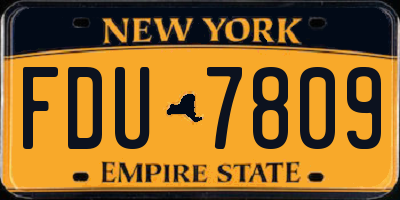 NY license plate FDU7809