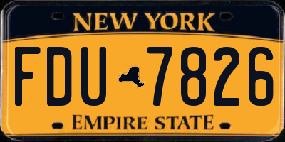 NY license plate FDU7826