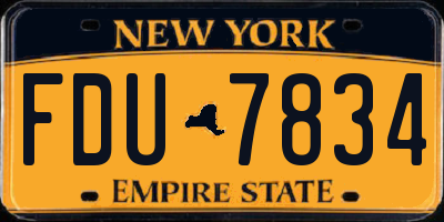 NY license plate FDU7834