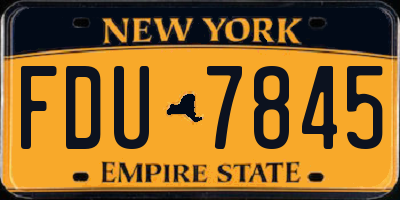 NY license plate FDU7845