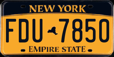 NY license plate FDU7850