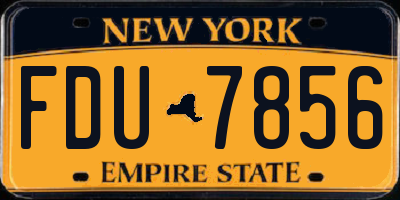NY license plate FDU7856